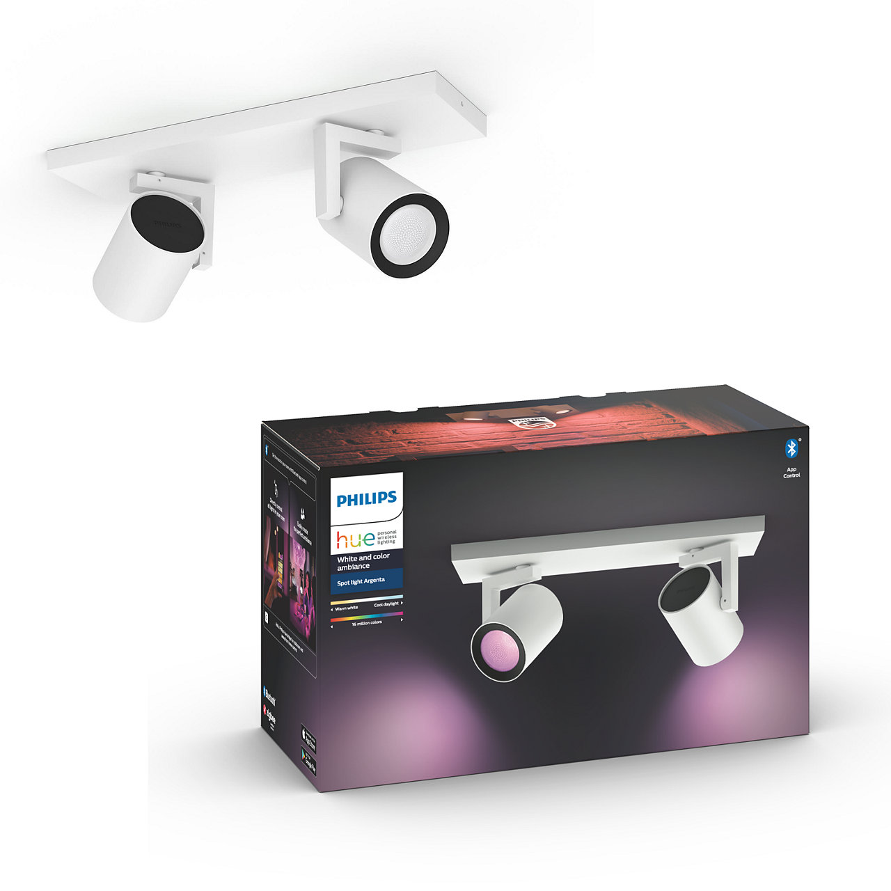 HUE Argenta Spot Hvítur 2 x 5,7W