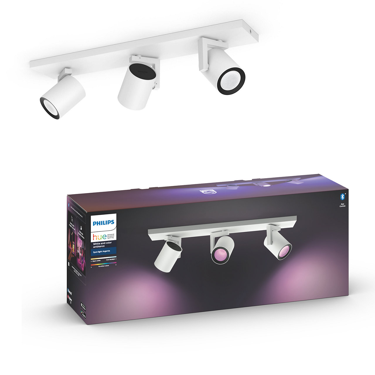 HUE Argenta Spot Hvítur 3 x 5,7W