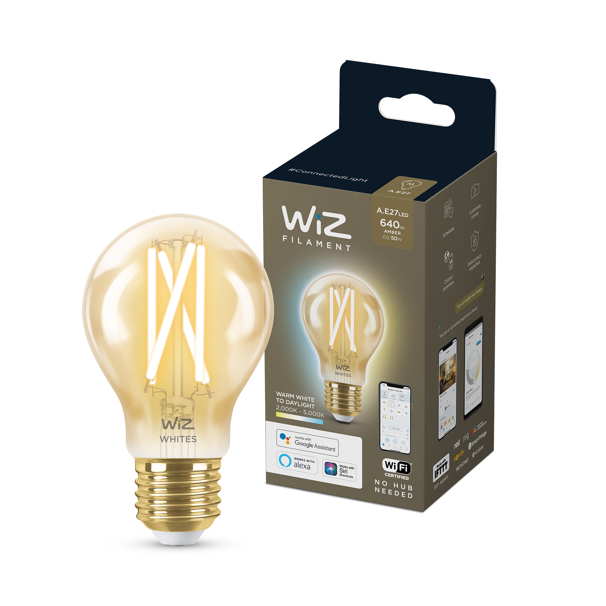 WIZ Almenn filament 50w E27 gold amb