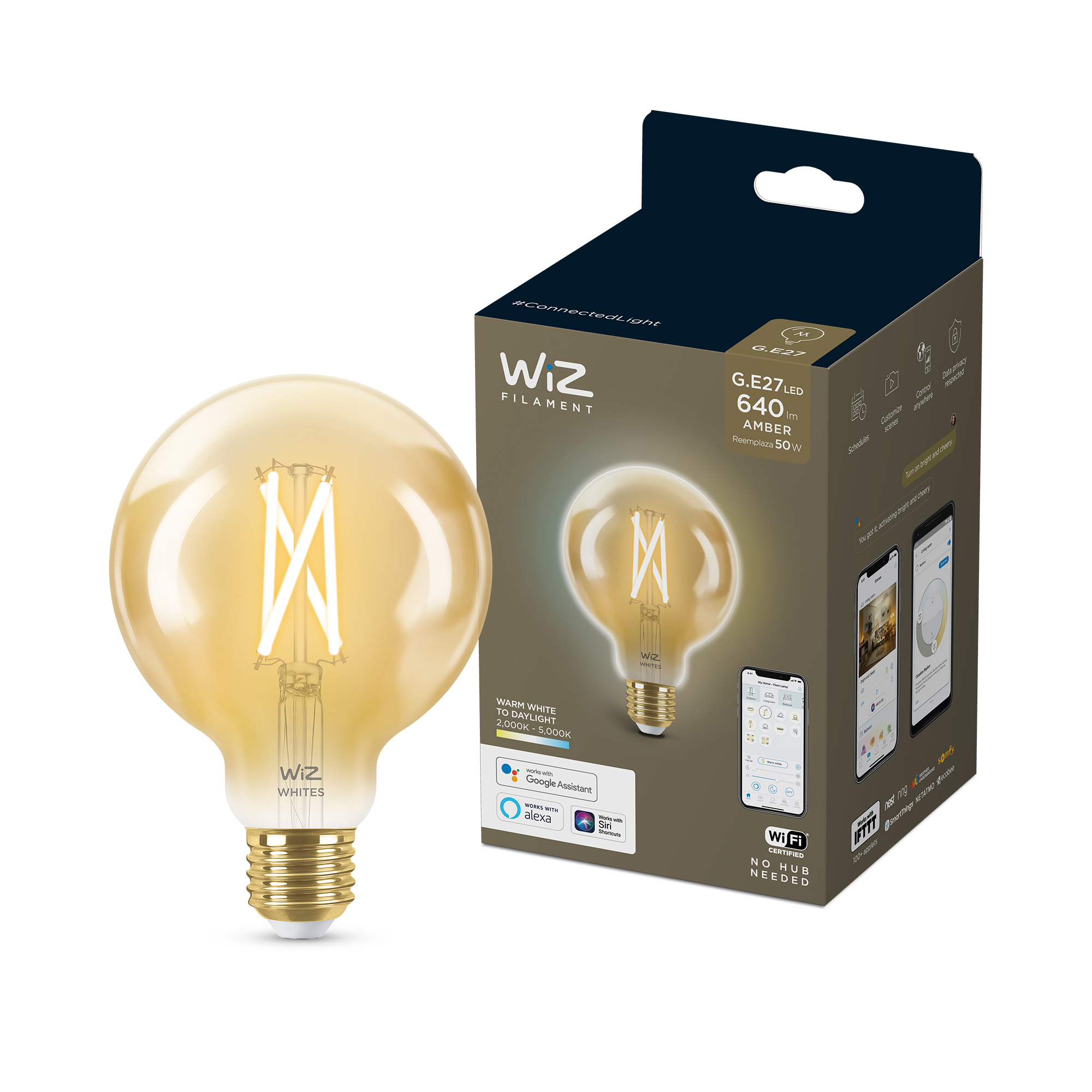 WIZ Globe G95 50W E27 gold amb