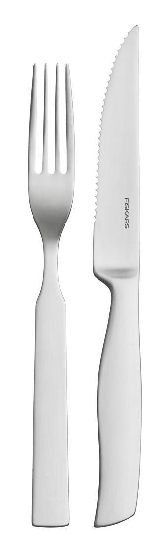 Fiskars ALL STEEL steikarhnífapör 24stk sett matt stál