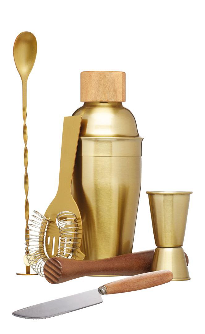 KitchenCraft Kokteilsett 6stk gold