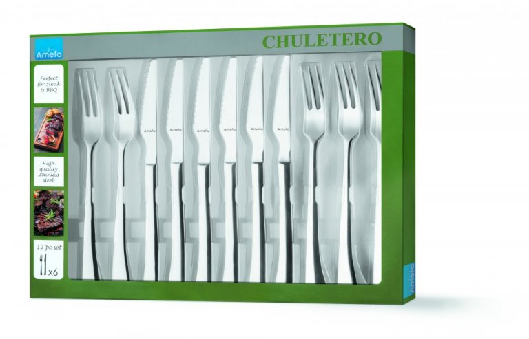 Amefa Steikarhnífapör 12stk sett Chuletero í kassa