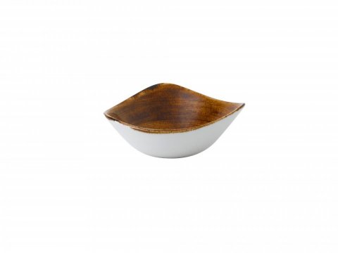 Skál 18,5cm triangle Stonecast Patina vintage copp
