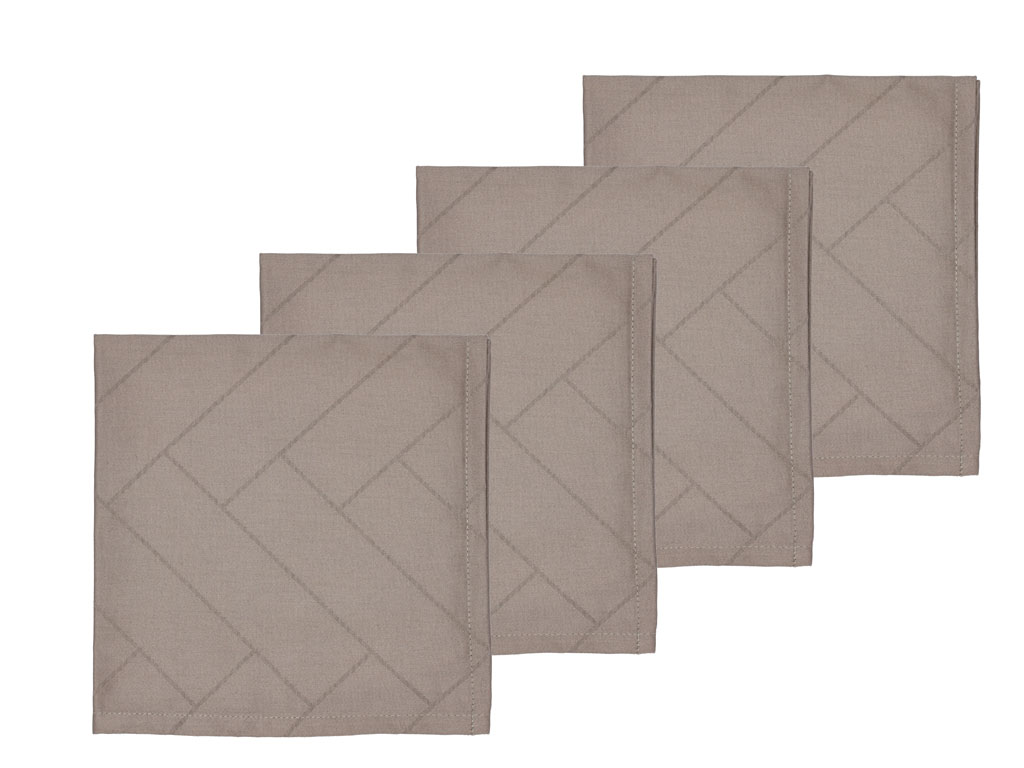 Södahl Servíettur 4stk damask Tiles taupe